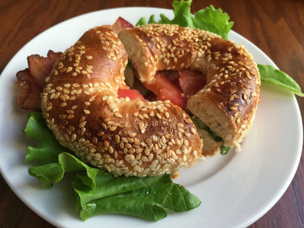 What goes good on a toasted bagel? 